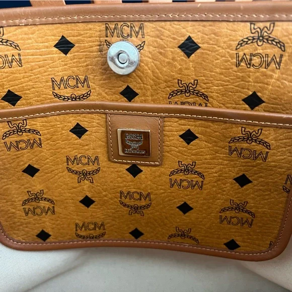 MCM Cognac and Orange Visetos Tote - Picture 11 of 15